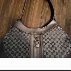 Liz Claiborne Brown and Gray Patterned Shoulder Bag